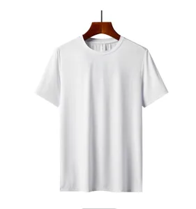 T-shirt de sport à séchage rapide stretch en soie glacée à manches courtes pour hommes grande taille