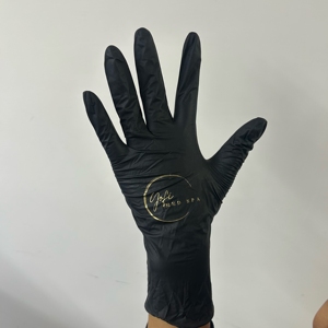 قفازات نيتريل للاستخدام مرة واحدة للصالونات التجميلية والوشم، خالية من المسحوق واللاتكس، بطول 9 بوصات وسمك 3 ميل، باللونين الأسود والأزرق، مع إمكانية طباعة شعار مخصص - Product Image 3