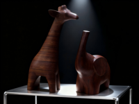 Ornement Abstrait Moderne Personnalisable Écologique Gravé en Forme d'Animal pour la Décoration Intérieure : Éléphant, Girafe, Ours, Hippopotame, Escargot, Écureuil