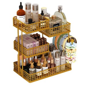 Estante de almacenamiento de cosméticos de 4 niveles, estante de hierro blanco para maquillaje, cuidado de la piel, organizador de tocador de baño - Product Image 5