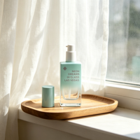 Flacon pompe vide élégant en verre pour fond de teint, surface lisse, rechargeable, solution d'emballage pour marques de beauté
