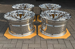 جنط سيارة 722Auto من الألومنيوم المطروق المصقول بالكروم بتصميم مقعر عميق، مقاسات 16 17 18 19 20 21 22 بوصة، بأبعاد 5x114.3 و 5x112 و 5x110 و 5x120، مخصص لسيارات BMW M3 M4 - Product Image 2