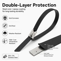 Attache-câble en acier inoxydable 304/316, résistant aux UV, aux intempéries et au feu, avec revêtement époxy, longueur 300 mm/350 mm, pour panneaux solaires photovoltaïques