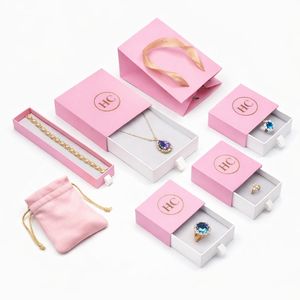 Boîte de luxe rigide à tiroir pour parure collier et boucles d'oreilles, avec insert en EVA, vernis UV sélectif, logo personnalisé, pelliculage mat, vente en gros OEM - Product Image 2