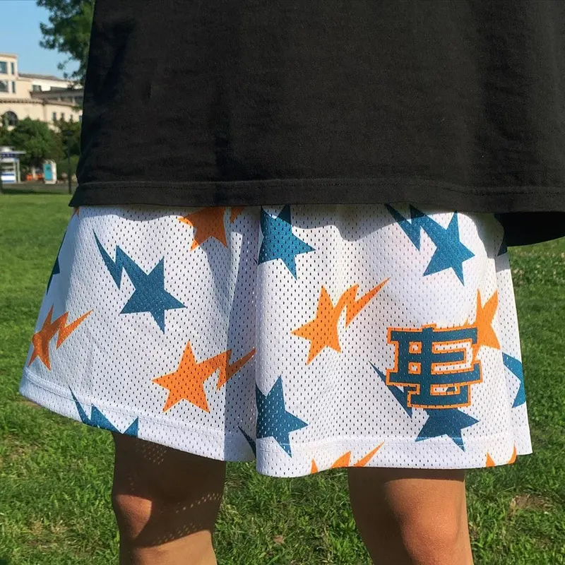 2022 Basic EE Fitness Polyester Mesh Shorts Logo Custom Printed Shorts For Men sublimation mesh shorts