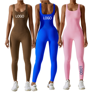 2023 femmes sans couture une pièce Yoga danse vêtements côtelés combishorts moulante combinaison - Product Image 1