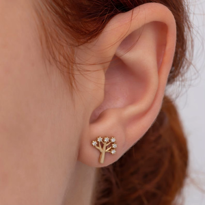 Formes d'arbre Round Brilliant Cut Lab Grown Diamond Boucles d'oreilles luxueuses en diamant cultivées en laboratoire avec un artisanat brillant - Product Image 3