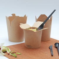 Bol à pâtes en papier jetable pour nouilles Boîte d'emballage alimentaire à impression personnalisée