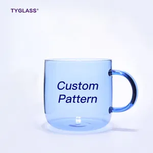Korean Hot Sale Transparent Coffee Mug Glass Custom Logo Insulated Milk Single Wall Glass Cup Mugs