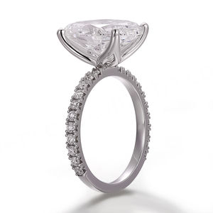 Bagues en argent sterling 925 personnalisables, bijoux fins, diamant de laboratoire taille ovale D VVS, cadeau idéal pour un mariage ou une fiançaille - Product Image 3