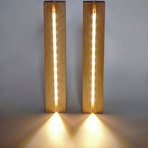 ฐานไฟกลางคืน LED รูปทรงสี่เหลี่ยมขนาดเล็ก ดีไซน์ทันสมัย ทำจากไม้บีช พร้อมสาย USB รีโมทคอนโทรล ปรับความสว่างได้ แสงวอร์มไวท์ CRI 95 สูง - Product Image 4