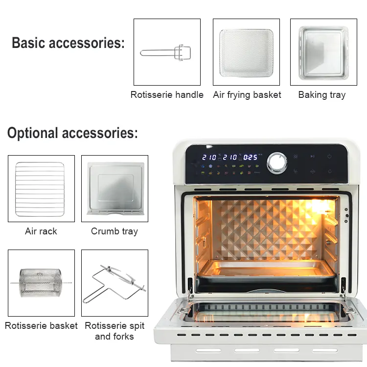 Lar-Capacity Electric Air Frying Oven with Observation Window Multifunctional and Efficient Oil-Free Healthy Cooking