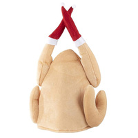 Chapeau de dinde de Thanksgiving amusant, casquette fantaisie en forme de cuisse de poulet, chapeau de dessin animé pour adultes, idéal pour les fêtes de Noël et de carnaval