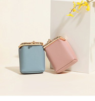 Porte-monnaie en cuir PU véritable, sacs cosmétiques portables et pochette pour baume à lèvres, mini étui de rangement pour monnaie et rouge à lèvres