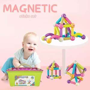 KSF DIY Puzzle Magnétique Blocs <span class=keywords><strong>de</strong></span> <span class=keywords><strong>Construction</strong></span> Ensemble Aimant <span class=keywords><strong>Construction</strong></span> Boules et Tuiles Jouet Empilable Jeu Éducatif Jouets - Product Image 6