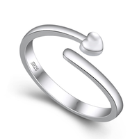 Bague de couple minimaliste populaire en forme de cœur, ajustable, pour fiançailles ou promesse, bijou tendance