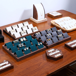 Nova noz madeira Base brinco Display Rack Brinco Display Holder Brinco Jóias Retail Store Counter Display Tray - Product Image 1