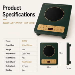 Cuisinière à induction portable à commande tactile avec prise américaine, design de bureau, plaque céramique robuste, haute puissance KI02031 - Product Image 4