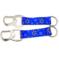 Porte-clés décapsuleur en polyester tissé personnalisable, simple, durable et écologique, avec conception sécurisée pour les clés