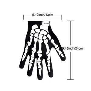 Ensemble de gants squelette, bandeau tête de mort et masque pour Halloween, en tissu noir, accessoire de costume pour extérieur - Product Image 2