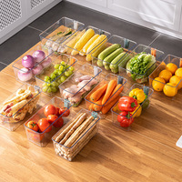 Ensemble de contenants de rangement de cuisine en plastique transparent rectangulaire moderne, boîte de rangement pour réfrigérateur en PET, fruits, légumes, aliments