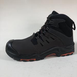 भारी उद्योग के काम के लिए विरोधी पर्ची प्रतिरोधी रबर के साथ पागल घोड़े चमड़े के सुरक्षा जूते - Product Image 4