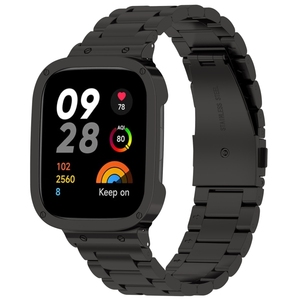 Ventes chaudes pour <span class=keywords><strong>Xiaomi</strong></span> Redmi <span class=keywords><strong>Watch</strong></span> 3 / Mi <span class=keywords><strong>Watch</strong></span> <span class=keywords><strong>Lite</strong></span> 3 <span class=keywords><strong>2</strong></span> en 1 Bracelet en métal à trois perles avec cadre de montre - Product Image 1