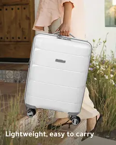 Bagagesets 4-delig-Pp-Carry-On Bagageset Met Spinnerwielen-Uitbreidbare Kofferset Van 4