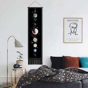 Bohemia Quaste Phase Tapisserie Blue Moon Wandbehang Dekor Psyche delische schwarze Milchstraße Kunst Tapisserie für Home Schlafzimmer Wohnzimmer - Product Image 5