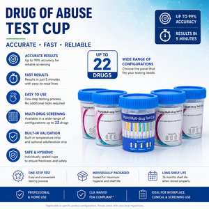 Gobelet de dépistage de drogues 12 paramètres AMP BAR BUP BZO COC <span class=keywords><strong>MAM</strong></span> MTD OPI OXY PCP TCA THC CLIA Waived - Product Image 2