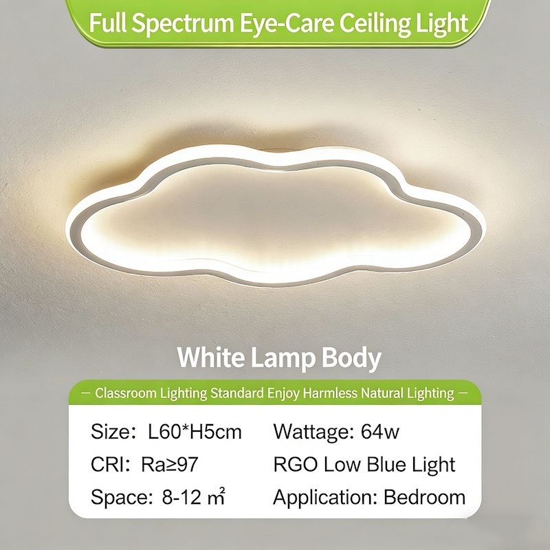 Modern European Cloud Shape Metal Ceiling Lamp with Remote Control LED AC for Living Room