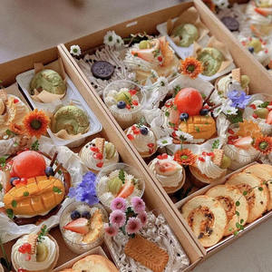 Afhaallocaties voor zoete gebakjes en picknickboxen, milieuvriendelijke kraftdozen met transparant deksel - Product Image 3