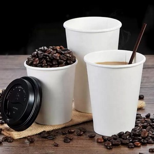 Gobelets à café en papier personnalisés, jetables, à paroi simple, avec couvercles, gobelets à café jetables avec couvercles - Product Image 1