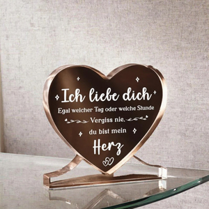 Décoration d'intérieur en acrylique en forme de cœur Juratar « Je t'aime » pour la Saint-Valentin, anniversaire de mariage, impression UV, cadeau pour femmes, hommes, entreprise - Product Image 3