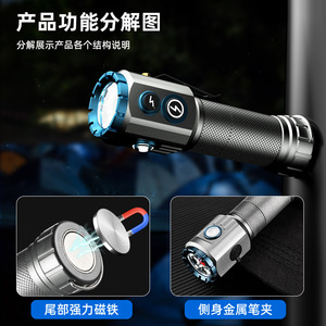 Linterna de Alta Potencia Silver Fox, Luz LED Recargable de 2200mAh para Camping con Base Magnética y Carga Rápida Tipo C - Product Image 2