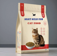 Sacs à fond plat personnalisés imprimés avec logo pour l'emballage de nourriture pour animaux de compagnie (chats, chiens), sacs refermables à fermeture éclair 3kg 5kg 15kg