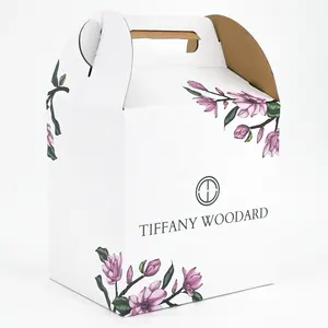 Custom Size Eco-friendly Kraft Paper Plant Boxes Lowest Wholesale Custom Logo Plant Shipping Boxes with Carrying Handle