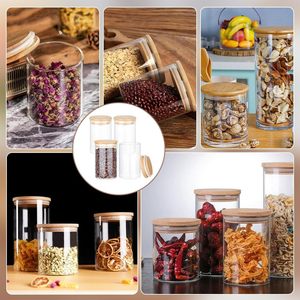 High Quality Home and Kitchen Borosilicate <b>Glass</b> Spice <b>Storage</b> Containers Jar With Bamboo Lids for Coffee Tea <b>Food</b> <b>Storage</b> - Product Image 4