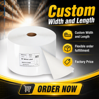 Matériau d'étiquettes auto-adhésives en PP brillant blanc/argent/transparent de 330 mm, étiquettes BOPP, étiquettes en polypropylène PP Jumbo pour impression flexographique