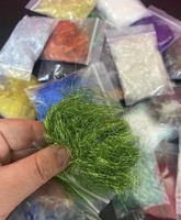 Fibres synthétiques de doublage de glace de 38mm de longueur Baitfish Streamer pêche à la mouche Flash aile de glace mince matériel de montage de mouches d'eau salée