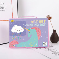 Ensemble de peinture 2026, 68 pièces, ensemble de papeterie, ensemble d'art, dessin, coloriage pour les enfants d'âge scolaire, ensemble de papeterie mignon
