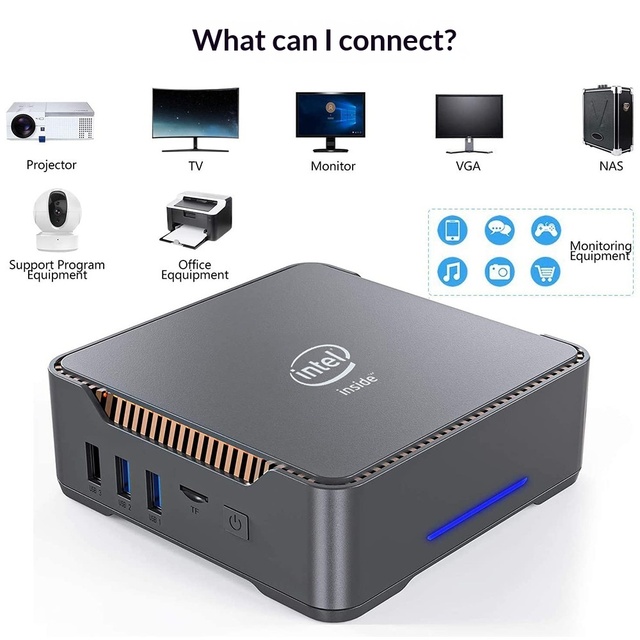 GK3V-PRO/GK3PLUS Celeron Mini PC Home Office 4K Gaming Portable Computer with Three Screen Outputs