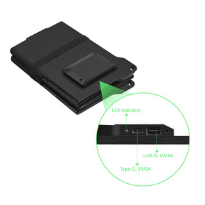 แผงโซลาร์เซลล์ HPBC เทคโนโลยีล่าสุด กันน้ำ ชุดแผงโซลาร์เซลล์ขนาดเล็กแบบพกพา ชาร์จไฟผ่าน USB กำลังไฟ 15W 25W 45W 60W 80W แบบพับได้ สำหรับการเดินป่า - Product Image 3