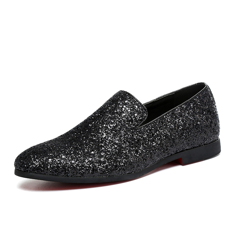 Wedding Glitters Upper Silver Designer Shoes Slip on Golden Loafers Men Dress  Shoes| Alibaba.com