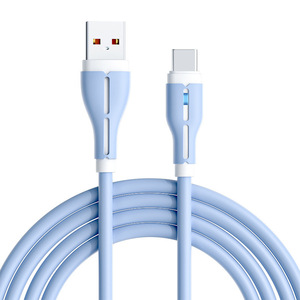 Type C Data Cable 1M 2M Silicone Jacket <b>Braid</b> Shielding For Mobile Phone Charging And Data Transfer Blue Purple <b>Pink</b> - Product Image 5