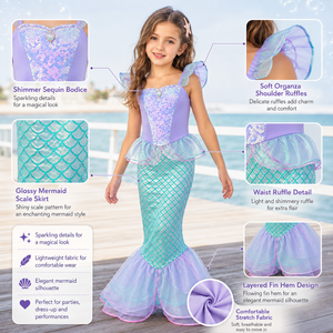Falda <span class=keywords><strong>de</strong></span> <span class=keywords><strong>Sirena</strong></span> <span class=keywords><strong>para</strong></span> Niñas, Disfraces <span class=keywords><strong>de</strong></span> Princesa - Product Image 3