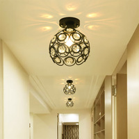 Style nordique moderne LED allée lumière cristal couloir balcon plafond personnalisé créatif luxe petit lustre entrée