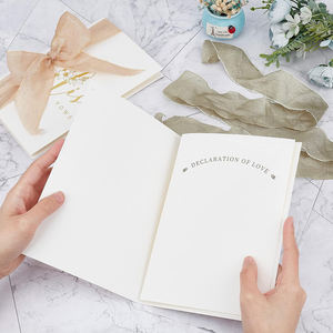 Tarjeta de voto de boda personalizada para su novio, novia, registro de matrimonio, un par de 2 cintas de seda - Product Image 3