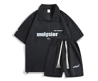 Ensemble de sport Penpace Garment d'été, short à demi-zip et manches courtes, streetwear imprimé pour jeunes, tenue de travail pour couple, deux pièces 100% nylon