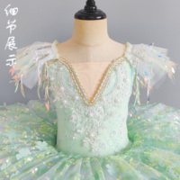 Robe de ballet pour filles, costume de scène avec paillettes et franges, petit cygne, costume d'assemblée et de chœur, tutus de danse pas chers